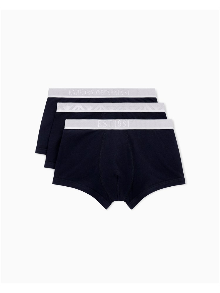 Pack 3 boxer Emporio Armani in cotone stretch nero