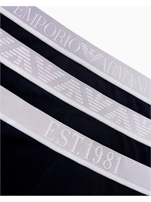 Pack 3 boxer Emporio Armani in cotone stretch nero in UOMO