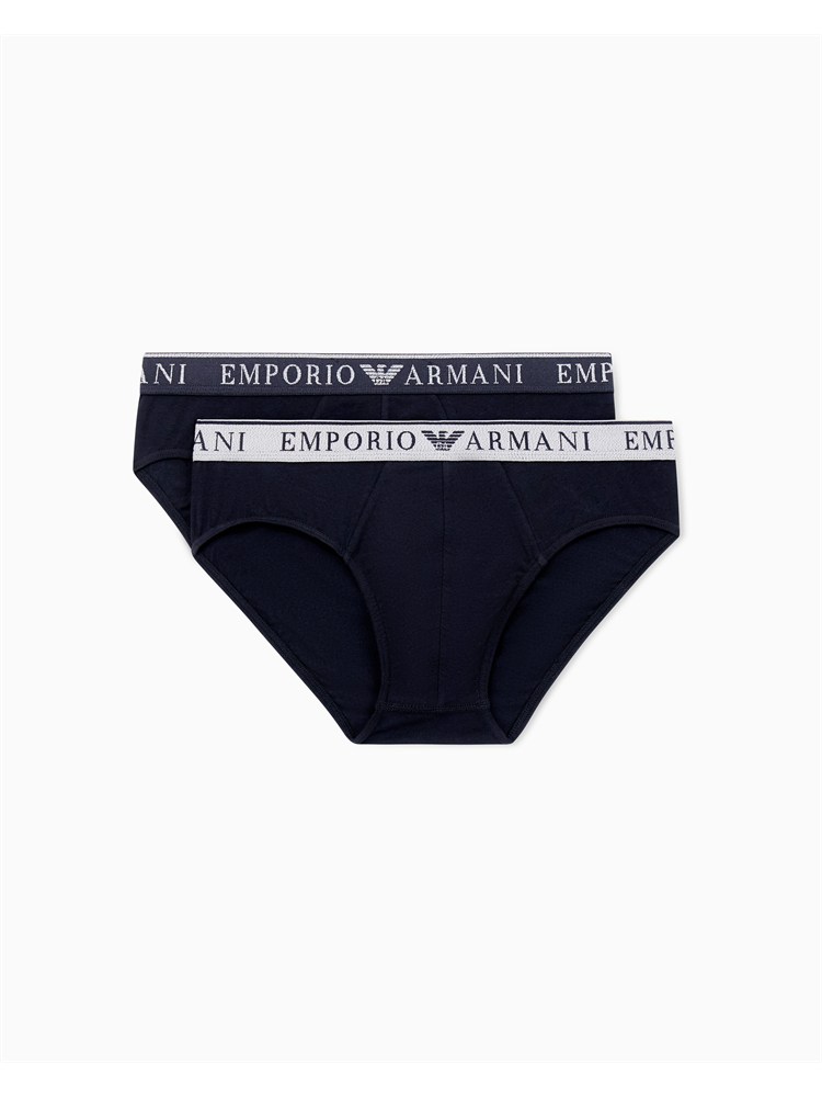 Pack 2 slip Emporio Armani in cotone stretch nero