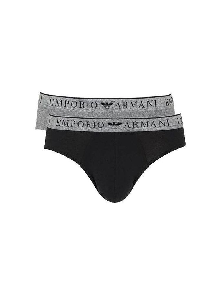 Pack 2 slip Emporio Armani in cotone stretch bicolor