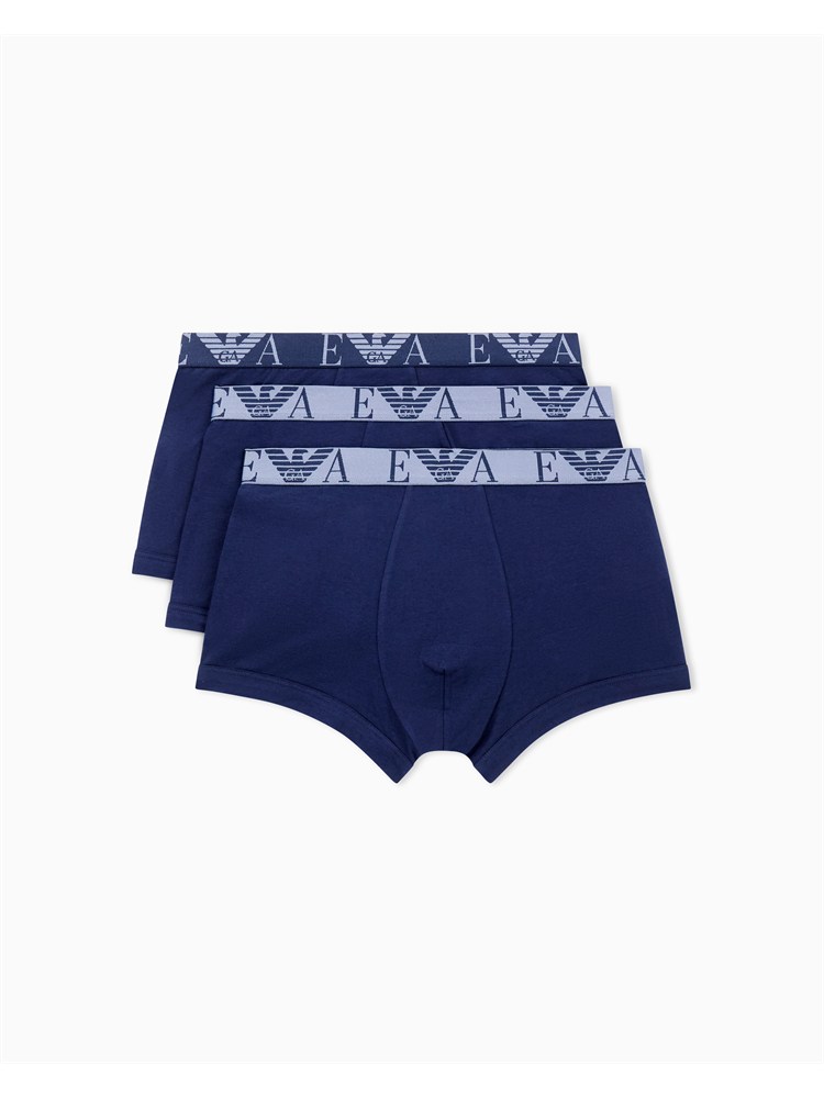 Pack 3 Boxer Emporio Armani in cotone stretch blu