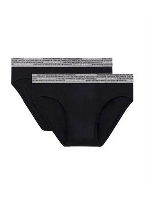 Emporio Armani Underwear – Pacco da 2 Slip Uomo in cotone nero in UOMO