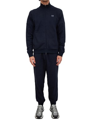 Tuta uomo EA7 Emporio Armani in cotone blu con logo dietro in UOMO