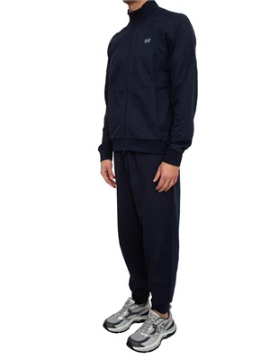 Tuta uomo EA7 Emporio Armani in cotone blu con logo dietro in UOMO