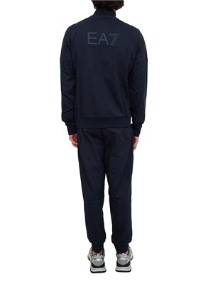 Tuta uomo EA7 Emporio Armani in cotone blu con logo dietro in UOMO