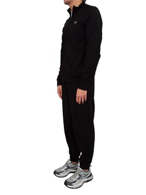 Tuta uomo EA7 Emporio Armani in cotone nero con logo dietro in UOMO