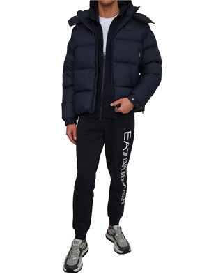 Pantaloni tuta uomo EA7 Emporio Armani in cotone blu con logo in UOMO