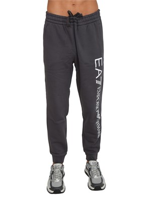 Pantaloni tuta uomo EA7 Emporio Armani in cotone grigio con logo in UOMO