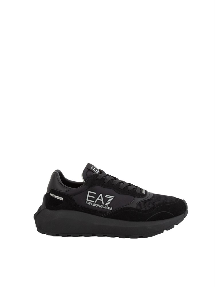 Sneakers uomo EA7 Emporio Armani in suede e tessuto nero