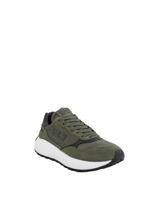 Sneakers uomo EA7 Emporio Armani in suede e tessuto verdi in UOMO