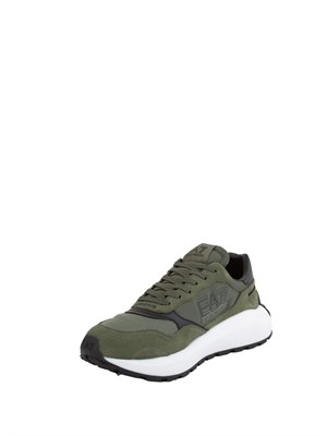 Sneakers uomo EA7 Emporio Armani in suede e tessuto verdi in UOMO