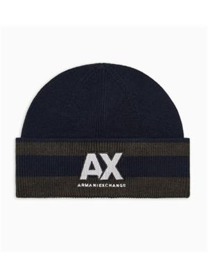 Berretto Armani Exchange in lana blu in UOMO