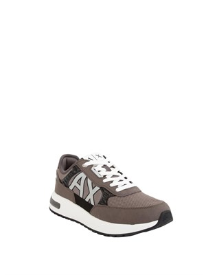 Sneakers Armani Exchange uomo in nylon e suede grigio taupe in UOMO