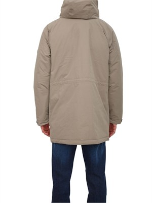 Parka lungo Diries Napapijri in tessuto tecnico tortora in UOMO