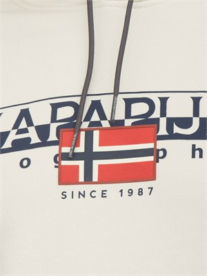 Felpa Aylmer Napapijri in caldo cotone avorio in UOMO