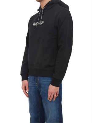 Felpa Fiemme Napapijri in cotone nero stampa dietro in UOMO