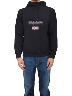 Felpa con cappuccio Burgee Napapijri in cotone nero in UOMO