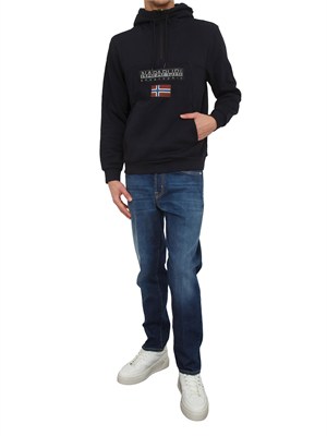 Felpa con cappuccio Burgee Napapijri in cotone nero in UOMO