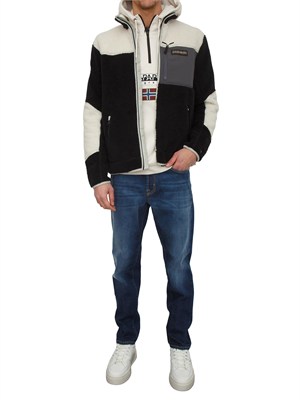 Felpa con cappuccio Burgee Napapijri in cotone avorio in UOMO