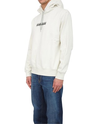 Felpa Fiemme Napapijri in cotone avorio stampa dietro in UOMO