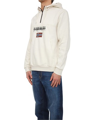 Felpa con cappuccio Burgee Napapijri in cotone avorio in UOMO