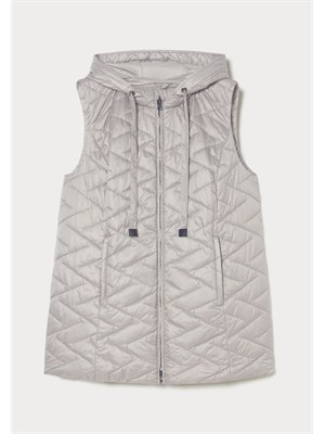 Gilet reversibile Valette Marina Rinaldi in tela tecnica antigoccia grigia in DONNA
