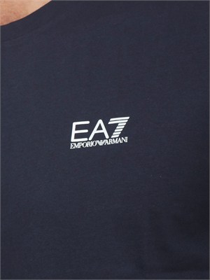 T-shirt EA7 Emporio Armani in cotone Pima blu in UOMO