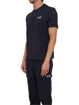 T-shirt EA7 Emporio Armani in cotone Pima blu in UOMO