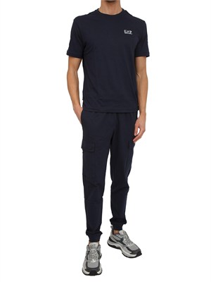 T-shirt EA7 Emporio Armani in cotone Pima blu in UOMO
