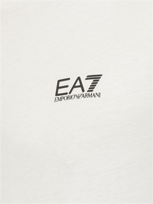 T-shirt EA7 Emporio Armani in cotone Pima avorio in UOMO