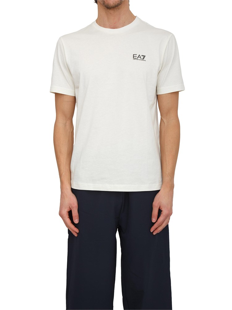 T-shirt EA7 Emporio Armani in cotone Pima avorio