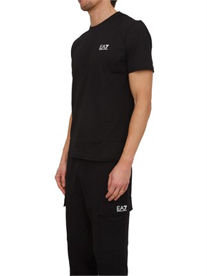T-shirt EA7 Emporio Armani in cotone Pima nero in UOMO