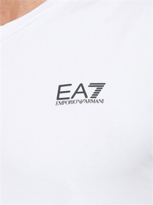 T-shirt EA7 Emporio Armani in cotone bianco in UOMO