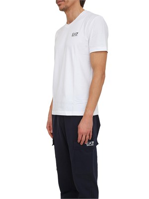 T-shirt EA7 Emporio Armani in cotone bianco in UOMO