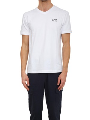 T-shirt EA7 Emporio Armani in cotone bianco in UOMO