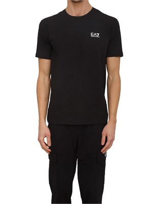 EA7 EMPORIO ARMANI T-shirt Ea7 a maniche corte in cotone nero in UOMO