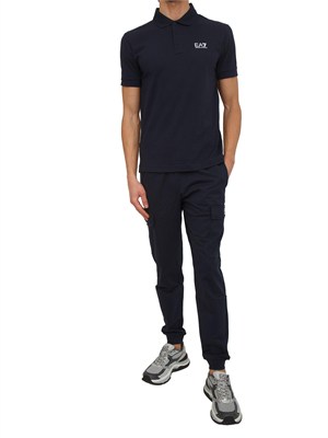 Polo EA7 Emporio Armani in cotone blu in UOMO