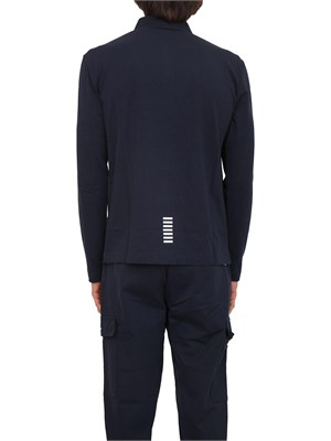 Polo uomo EA7 Emporio Armani in cotone stretch blu in UOMO
