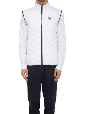 Gilet EA7 Emporio Armani in tessuto tecnico bianco in UOMO