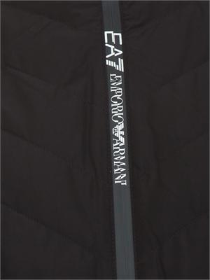 Piumino EA7 Emporio Armani in piuma d'oca e tessuto tecnico nero in UOMO