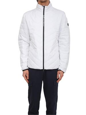 Piumino EA7 Emporio Armani in piuma d'oca e tessuto tecnico bianco in UOMO