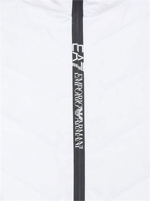 Piumino EA7 Emporio Armani in piuma d'oca e tessuto tecnico bianco in UOMO