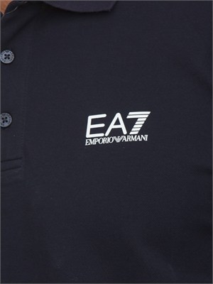 Polo uomo EA7 Emporio Armani in cotone stretch blu in UOMO