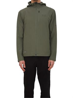 Felpa EA7 Emporio Armani in tessuto tecnico VENTUS7 verde in UOMO