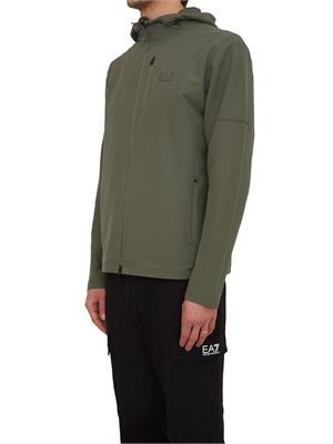 Felpa EA7 Emporio Armani in tessuto tecnico VENTUS7 verde in UOMO