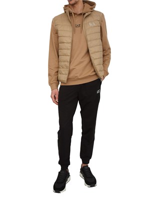 EA7 EMPORIO ARMANI Tuta sportiva beige EA7 Core Identity in cotone in UOMO