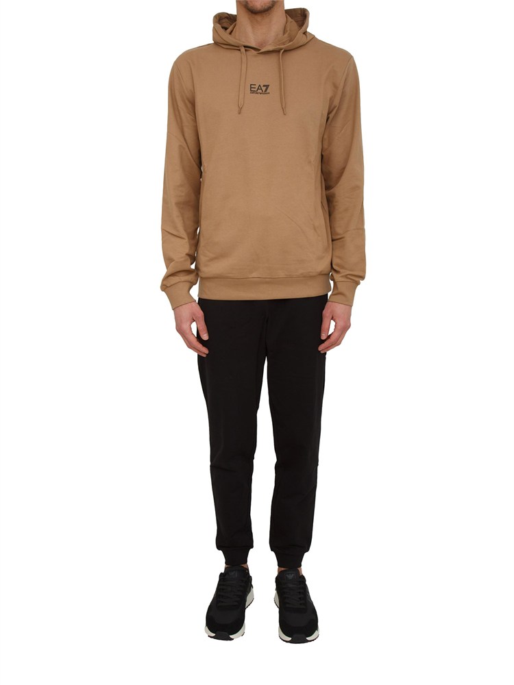 EA7 EMPORIO ARMANI Tuta sportiva beige EA7 Core Identity in cotone