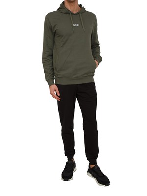 EA7 EMPORIO ARMANI Tuta sportiva verde EA7 Core Identity in cotone in UOMO