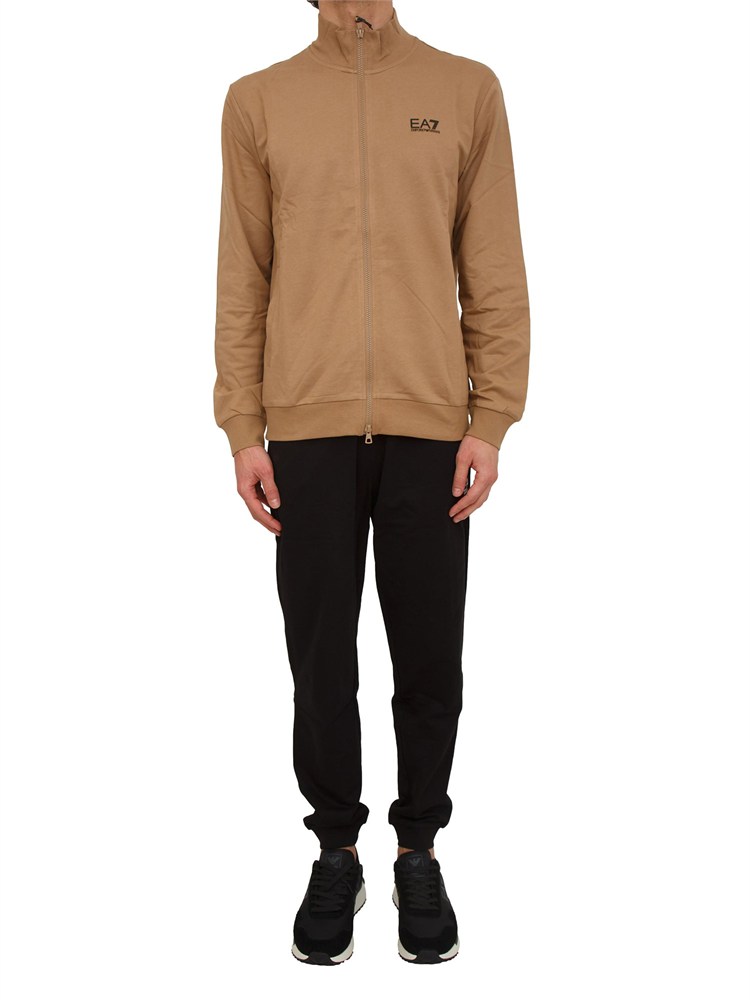 EA7 EMPORIO ARMANI Tuta sportiva beige EA7 Core Identity in cotone