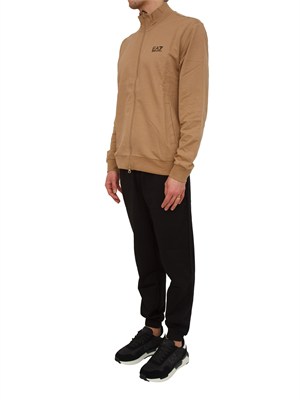EA7 EMPORIO ARMANI Tuta sportiva beige EA7 Core Identity in cotone in UOMO